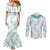 Jade Vine Lei Hawaii Couples Matching Mermaid Dress and Long Sleeve Button Shirt Aloha Seamless Tropical Leaves - Polynesian Pride