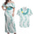 Jade Vine Lei Hawaii Couples Matching Off Shoulder Maxi Dress and Hawaiian Shirt Aloha Seamless Tropical Leaves - Polynesian Pride