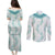Jade Vine Lei Hawaii Couples Matching Puletasi and Long Sleeve Button Shirt Aloha Seamless Tropical Leaves - Polynesian Pride