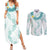 Jade Vine Lei Hawaii Couples Matching Summer Maxi Dress and Long Sleeve Button Shirt Aloha Seamless Tropical Leaves - Polynesian Pride