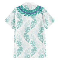 Jade Vine Lei Hawaii Family Matching Off Shoulder Maxi Dress and Hawaiian Shirt Aloha Seamless Tropical Leaves - Polynesian Pride