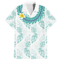 Jade Vine Lei Hawaii Family Matching Off Shoulder Short Dress and Hawaiian Shirt Aloha Seamless Tropical Leaves - Polynesian Pride