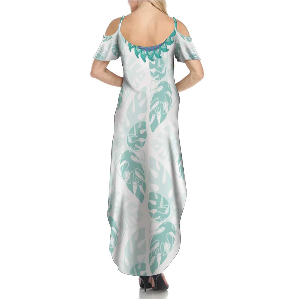 Jade Vine Lei Hawaii Family Matching Summer Maxi Dress and Hawaiian Shirt Aloha Seamless Tropical Leaves - Polynesian Pride