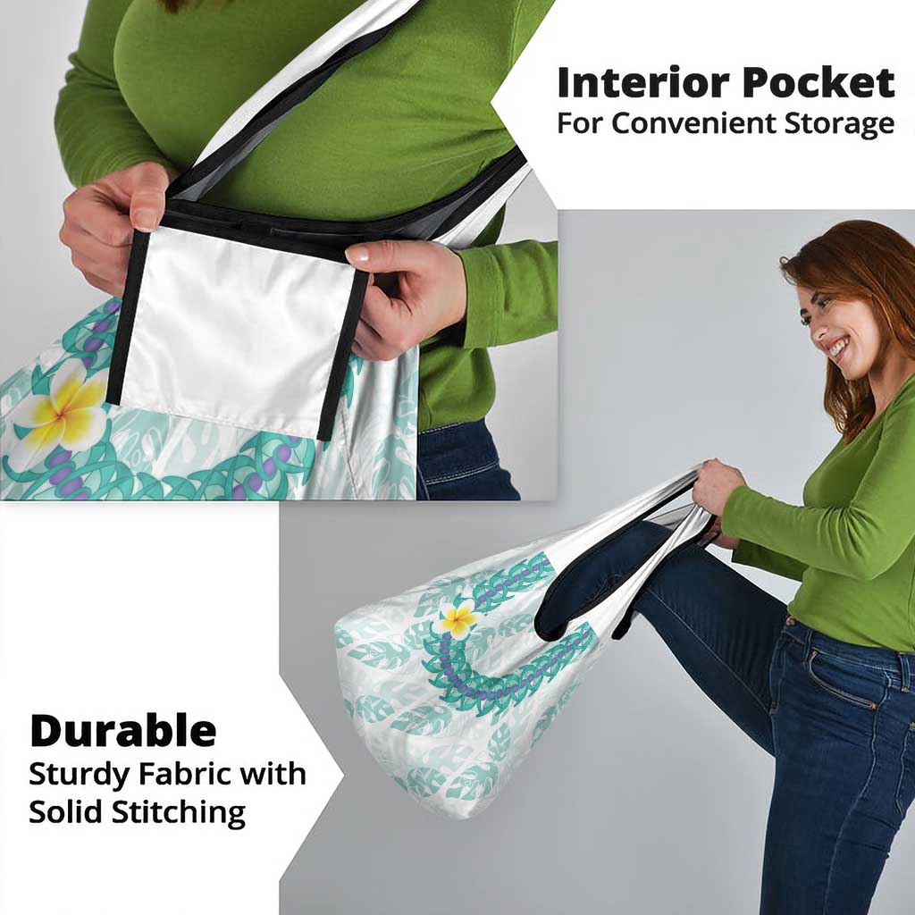 Jade Vine Lei Hawaii Grocery Bag Aloha Seamless Tropical Leaves - Polynesian Pride