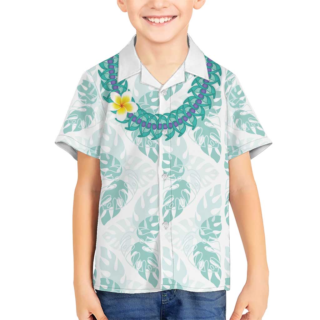 Jade Vine Lei Hawaii Kid Hawaiian Shirt Aloha Seamless Tropical Leaves - Polynesian Pride
