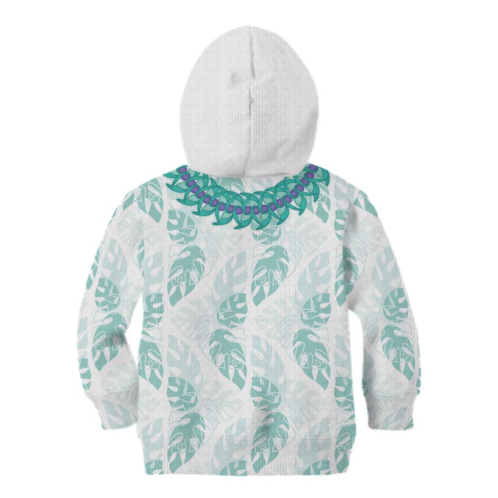 Jade Vine Lei Hawaii Kid Hoodie Aloha Seamless Tropical Leaves - Polynesian Pride