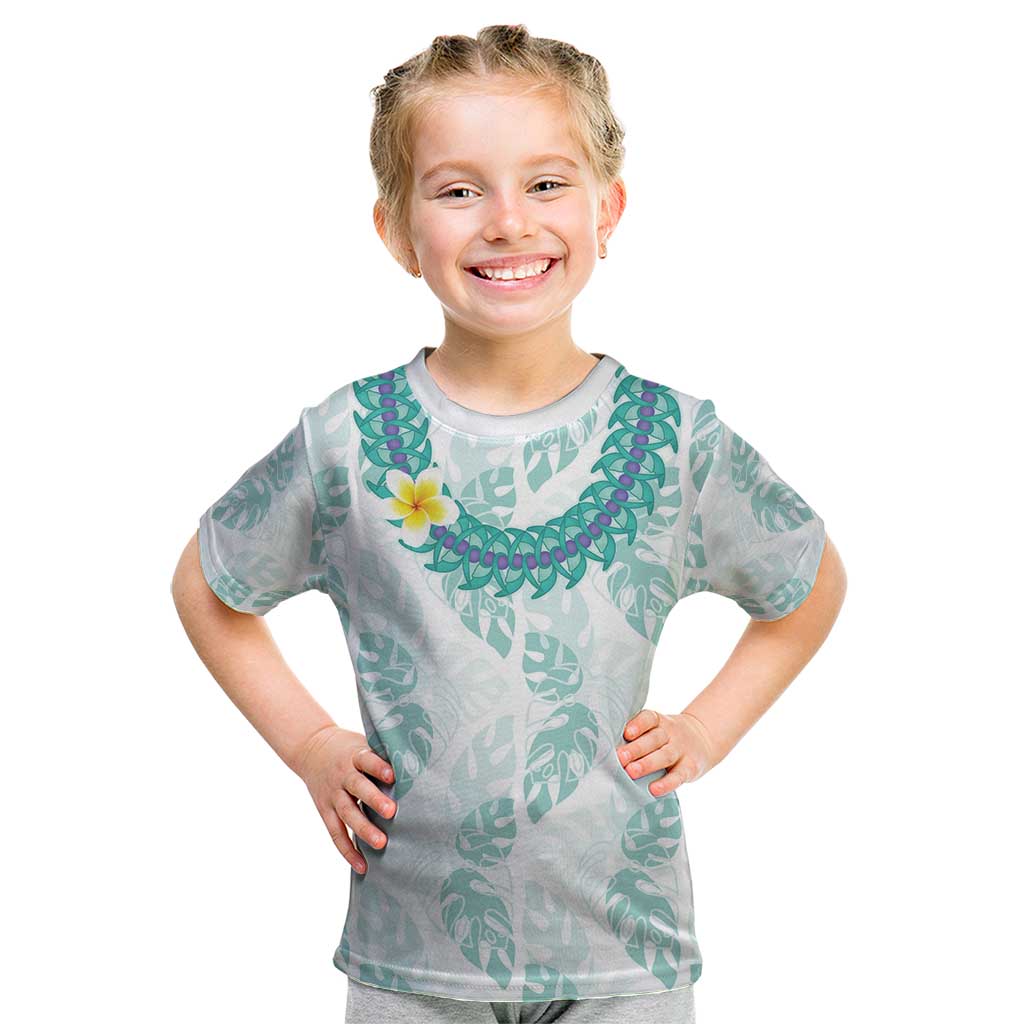 Jade Vine Lei Hawaii Kid T Shirt Aloha Seamless Tropical Leaves - Polynesian Pride
