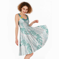 Jade Vine Lei Hawaii Midi Dress Aloha Seamless Tropical Leaves - Polynesian Pride