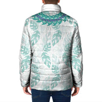 Jade Vine Lei Hawaii Padded Jacket Aloha Seamless Tropical Leaves - Polynesian Pride