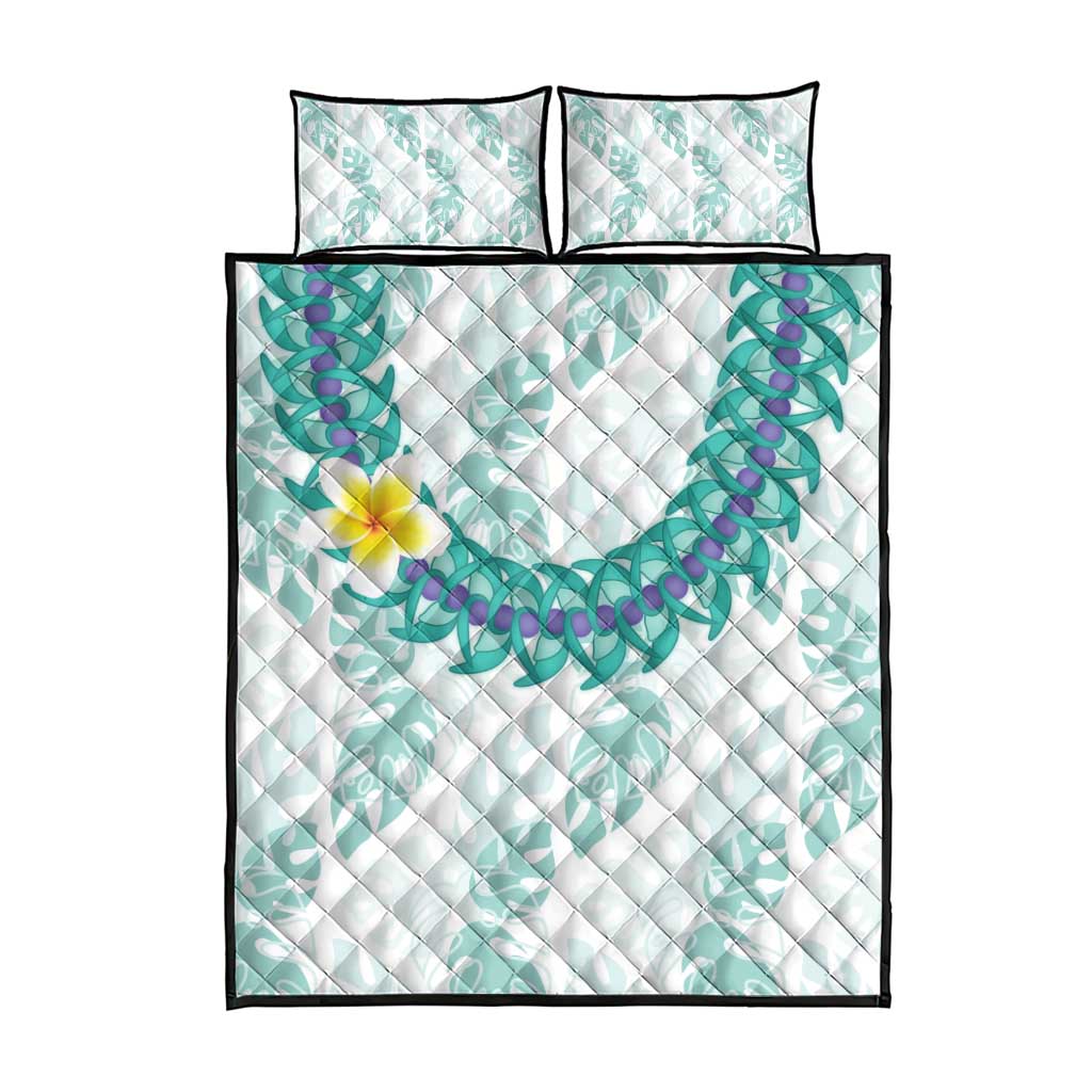 Jade Vine Lei Hawaii Quilt Bed Set Aloha Seamless Tropical Leaves - Polynesian Pride
