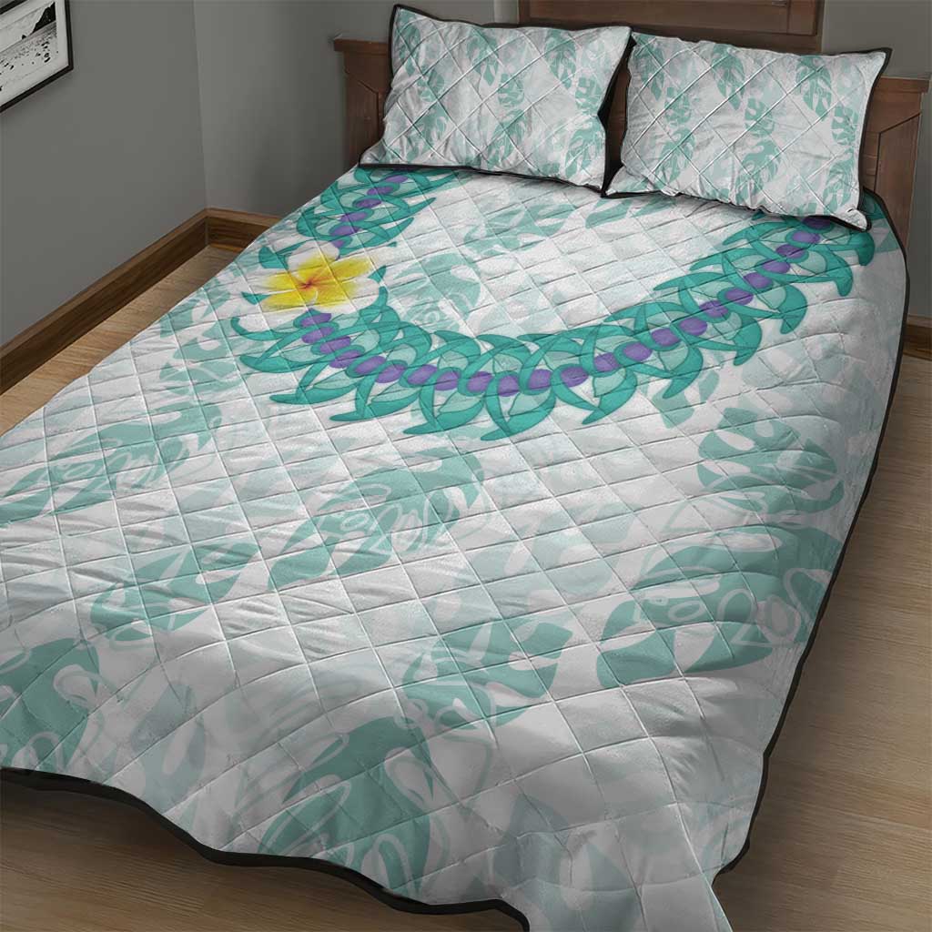 Jade Vine Lei Hawaii Quilt Bed Set Aloha Seamless Tropical Leaves - Polynesian Pride