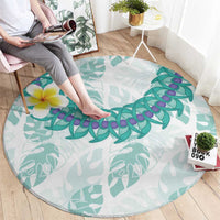 Jade Vine Lei Hawaii Round Carpet Aloha Seamless Tropical Leaves - Polynesian Pride