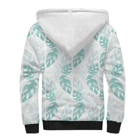 Jade Vine Lei Hawaii Sherpa Hoodie Aloha Seamless Tropical Leaves - Polynesian Pride