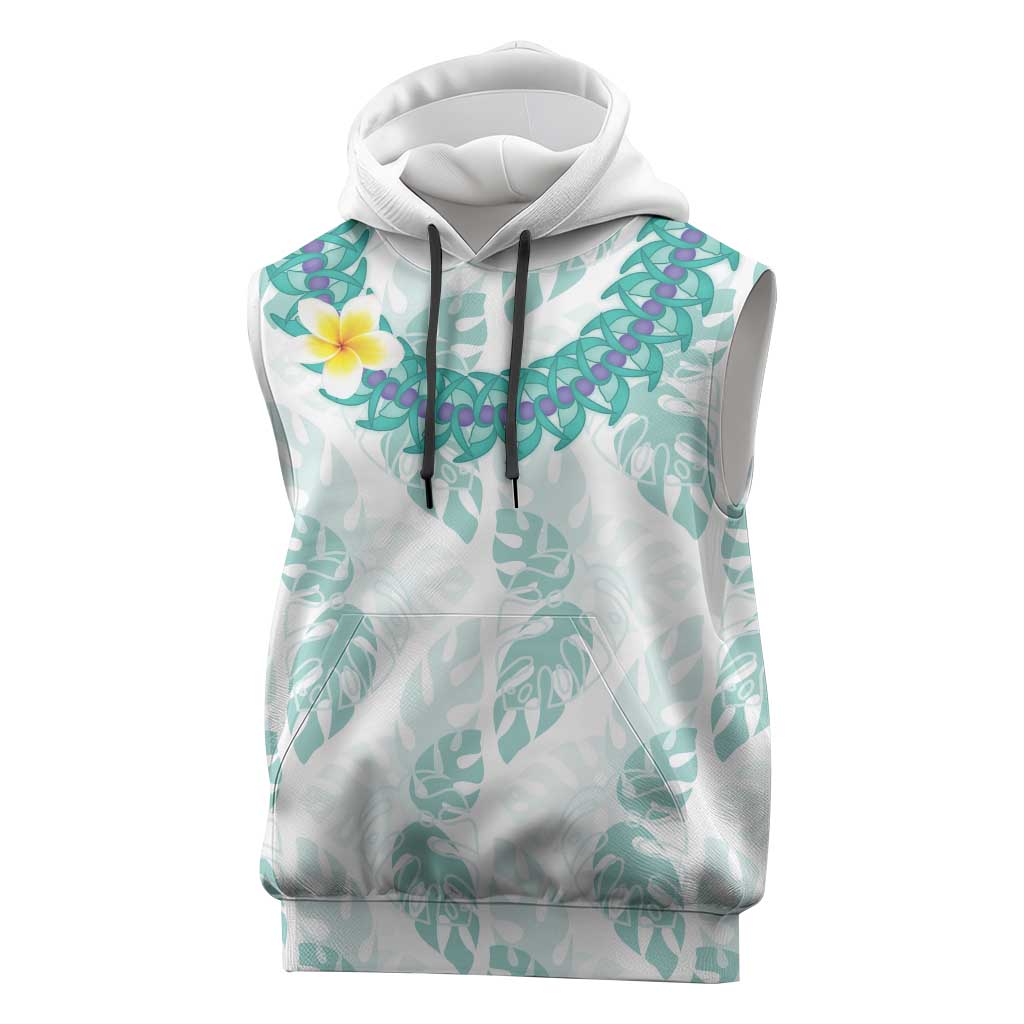 Jade Vine Lei Hawaii Sleeveless Hoodie Aloha Seamless Tropical Leaves - Polynesian Pride