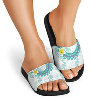Jade Vine Lei Hawaii Slide Sandals Aloha Seamless Tropical Leaves - Polynesian Pride