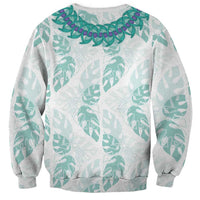 Jade Vine Lei Hawaii Sweatshirt Aloha Seamless Tropical Leaves - Polynesian Pride