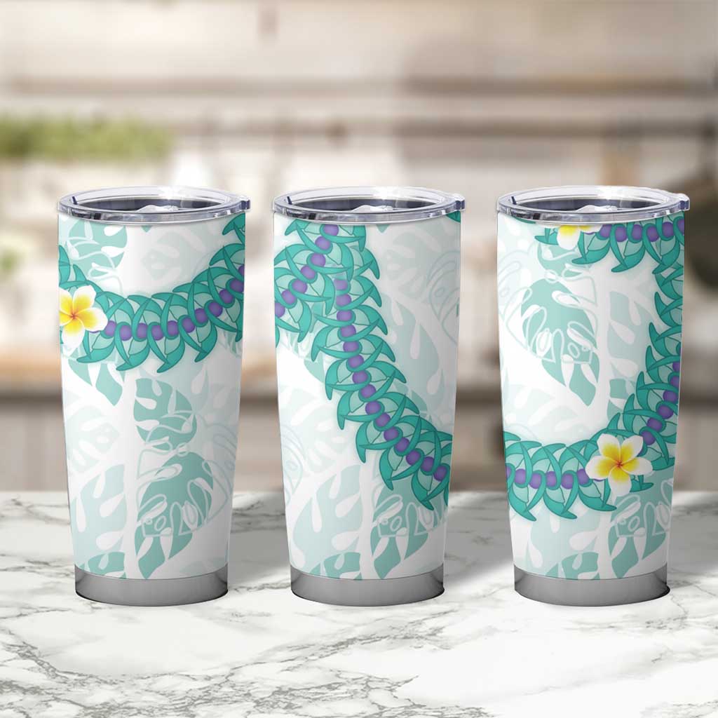 Jade Vine Lei Hawaii Tumbler Cup Aloha Seamless Tropical Leaves - Polynesian Pride