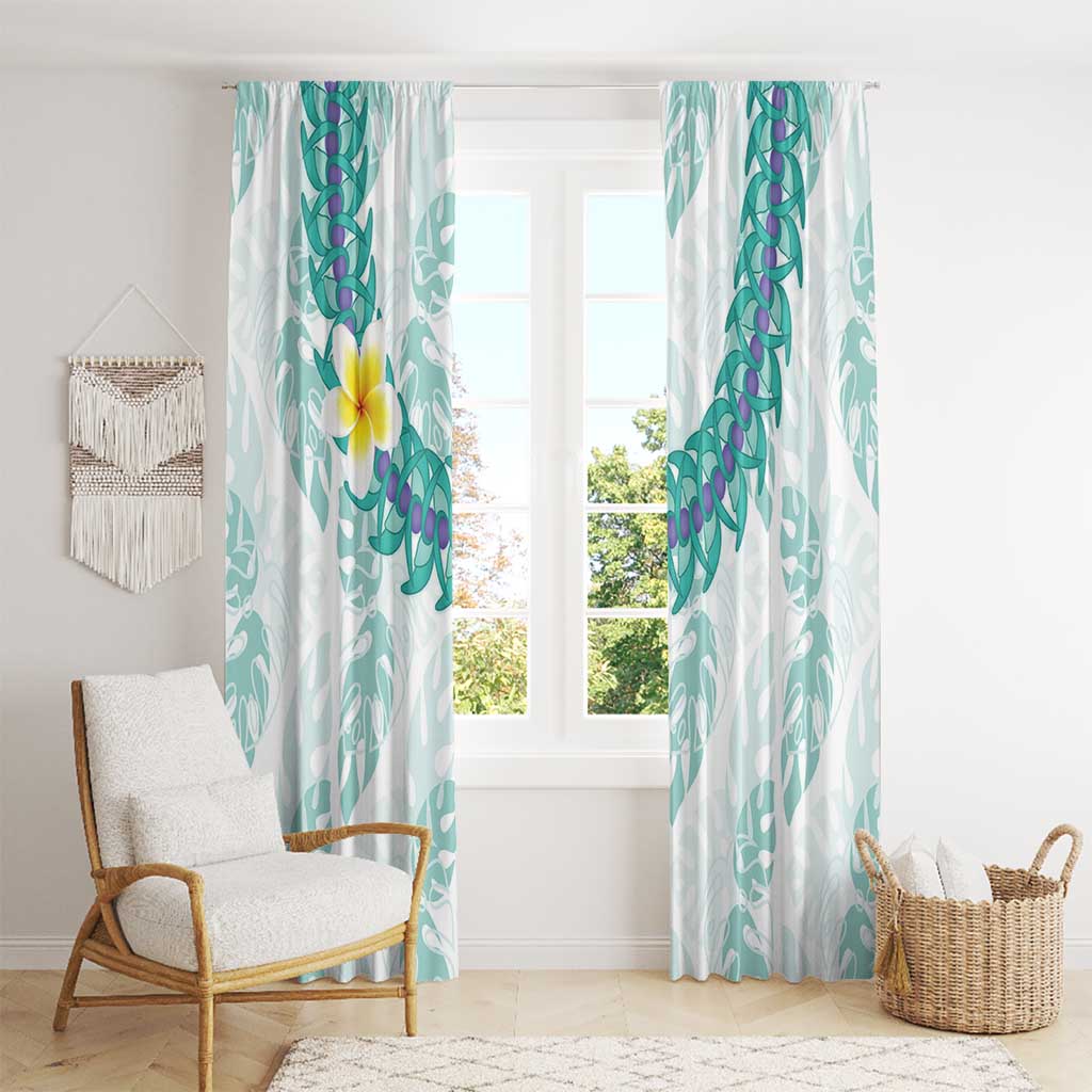 Jade Vine Lei Hawaii Window Curtain Aloha Seamless Tropical Leaves - Polynesian Pride