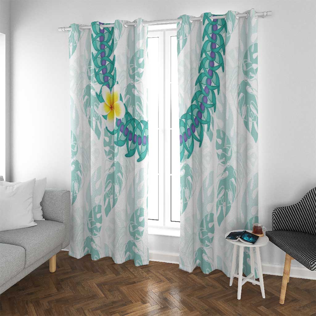 Jade Vine Lei Hawaii Window Curtain Aloha Seamless Tropical Leaves - Polynesian Pride
