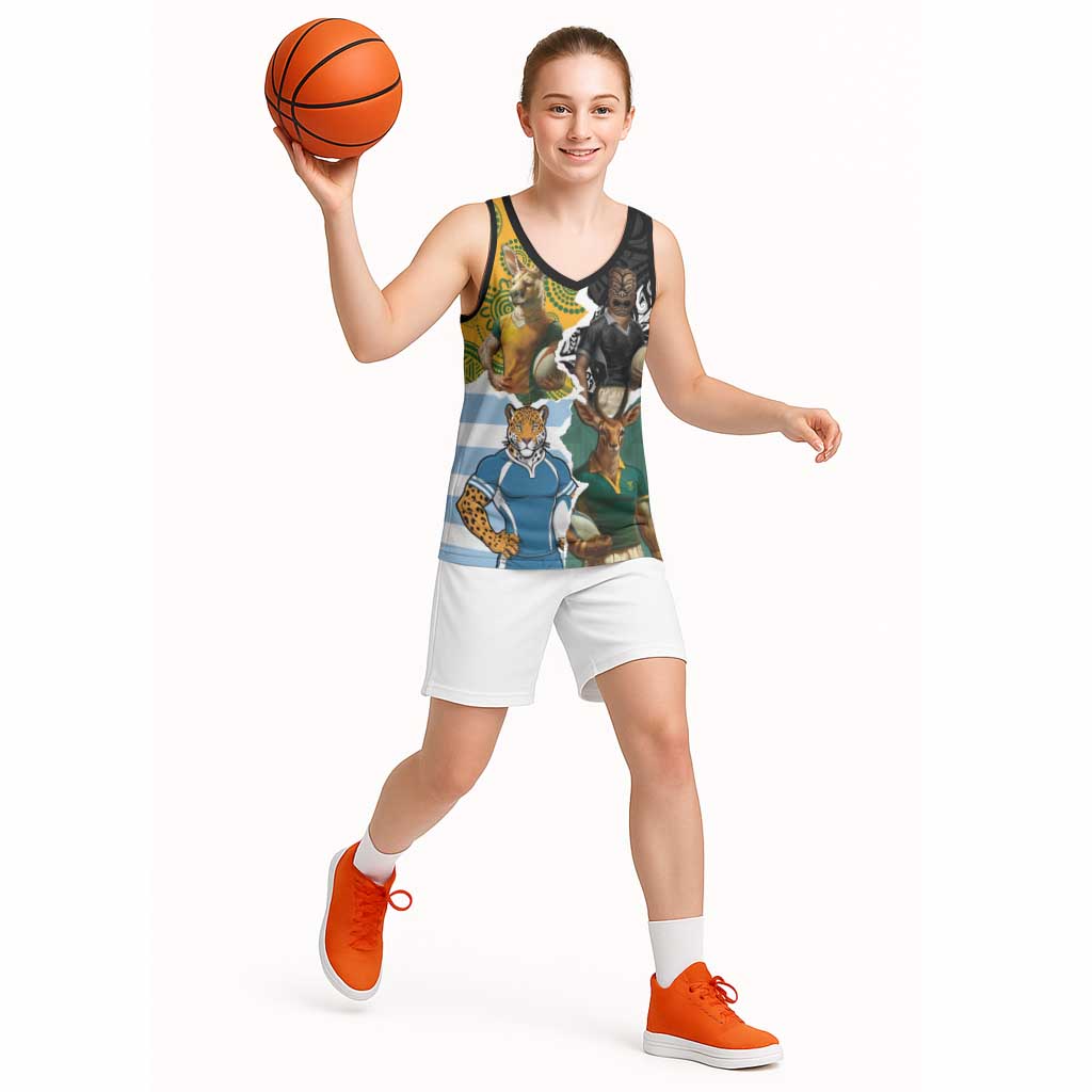 Personalised Rugby 2025 Championship Basketball Jersey Southern Hemisphere Countries Mascots - Polynesian Pride