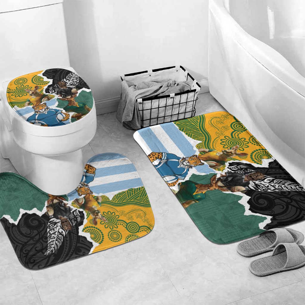Rugby 2025 Championship Bathroom Set Southern Hemisphere Countries Mascots - Polynesian Pride