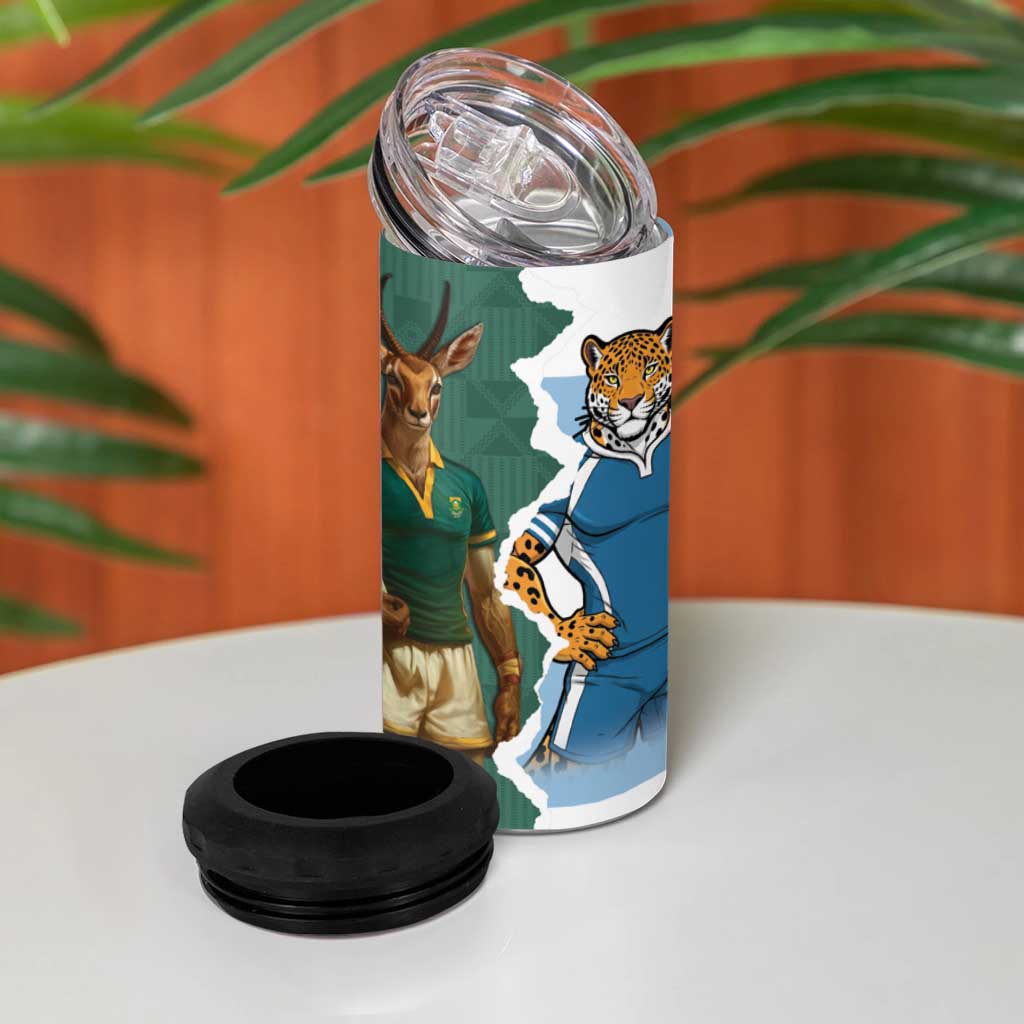 Rugby 2025 Championship 4 in 1 Can Cooler Tumbler Southern Hemisphere Countries Mascots - Polynesian Pride