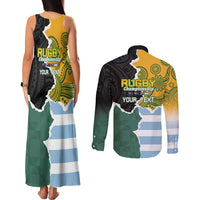 Personalised Rugby 2025 Championship Couples Matching Tank Maxi Dress and Long Sleeve Button Shirt Southern Hemisphere Countries Mascots LT14 - Polynesian Pride