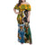 Personalised Rugby 2025 Championship Family Matching Off Shoulder Maxi Dress and Hawaiian Shirt Southern Hemisphere Countries Mascots - Polynesian Pride