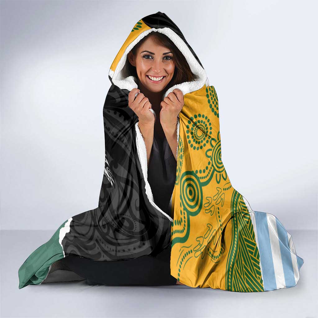 Rugby 2025 Championship Hooded Blanket Southern Hemisphere Countries Mascots - Polynesian Pride