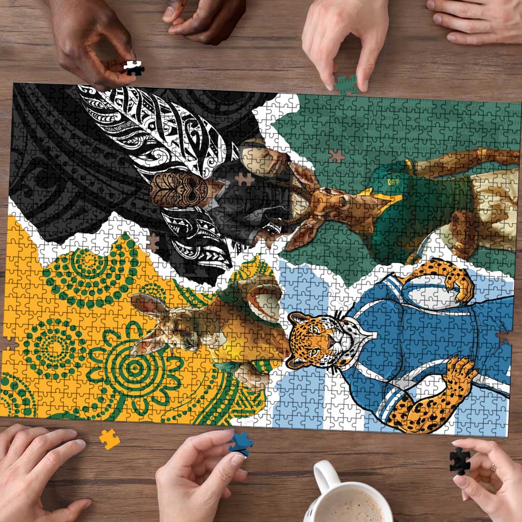 Rugby 2025 Championship Puzzle Southern Hemisphere Countries Mascots - Polynesian Pride