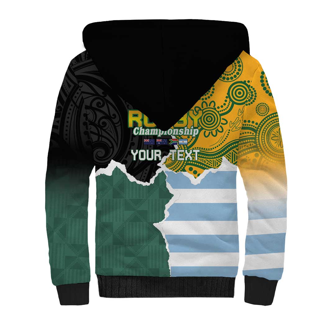 Personalised Rugby 2025 Championship Sherpa Hoodie Southern Hemisphere Countries Mascots - Polynesian Pride