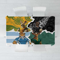 Rugby 2025 Championship Tablecloth Southern Hemisphere Countries Mascots - Polynesian Pride