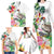 Aloha Hawaii Nene Goose Family Matching Long Sleeve Bodycon Dress and Hawaiian Shirt Tropical Flowers Watercolor Stylized - Polynesian Pride