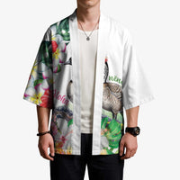 Aloha Hawaii Nene Goose Kimono Tropical Flowers Watercolor Stylized - Polynesian Pride
