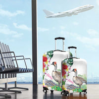 Aloha Hawaii Nene Goose Luggage Cover Tropical Flowers Watercolor Stylized - Polynesian Pride