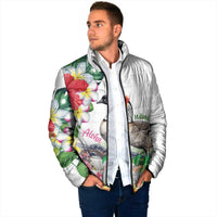 Aloha Hawaii Nene Goose Padded Jacket Tropical Flowers Watercolor Stylized - Polynesian Pride