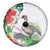 Aloha Hawaii Nene Goose Spare Tire Cover Tropical Flowers Watercolor Stylized - Polynesian Pride