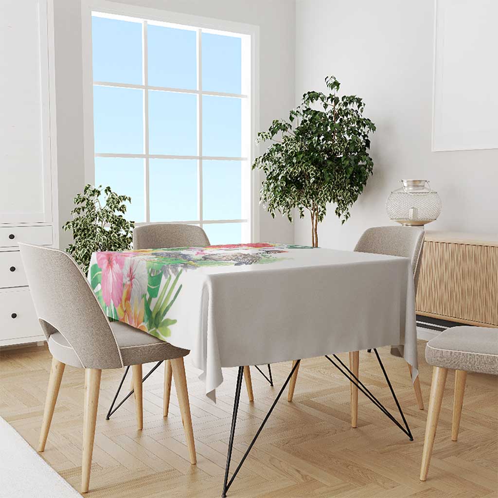 Aloha Hawaii Nene Goose Tablecloth Tropical Flowers Watercolor Stylized - Polynesian Pride
