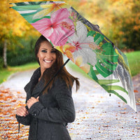 Aloha Hawaii Nene Goose Umbrella Tropical Flowers Watercolor Stylized - Polynesian Pride