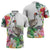 Aloha Hawaii Nene Goose Zipper Polo Shirt Tropical Flowers Watercolor Stylized - Polynesian Pride