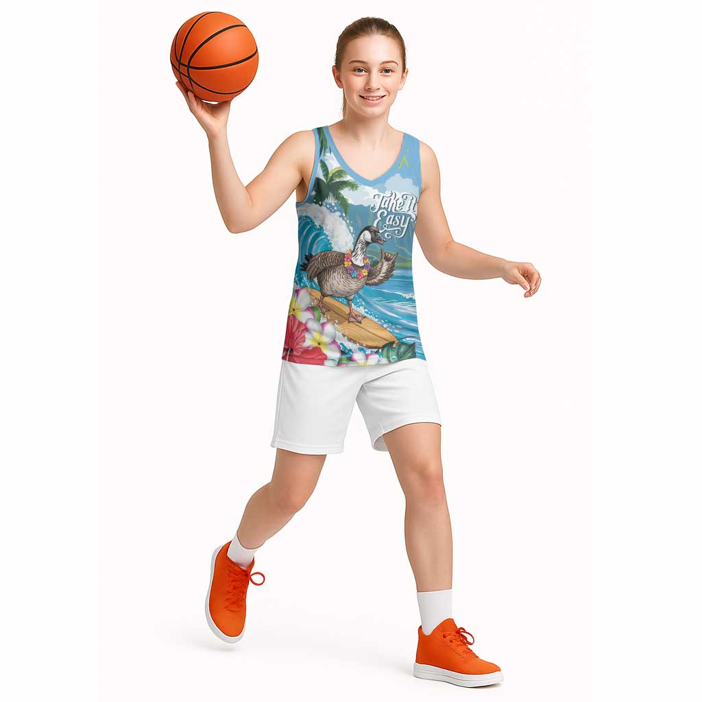 Aloha Hawaii Shaka Nene Goose Basketball Jersey Surfing Take It Easy - Polynesian Pride