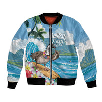 Aloha Hawaii Shaka Nene Goose Bomber Jacket Surfing Take It Easy - Polynesian Pride
