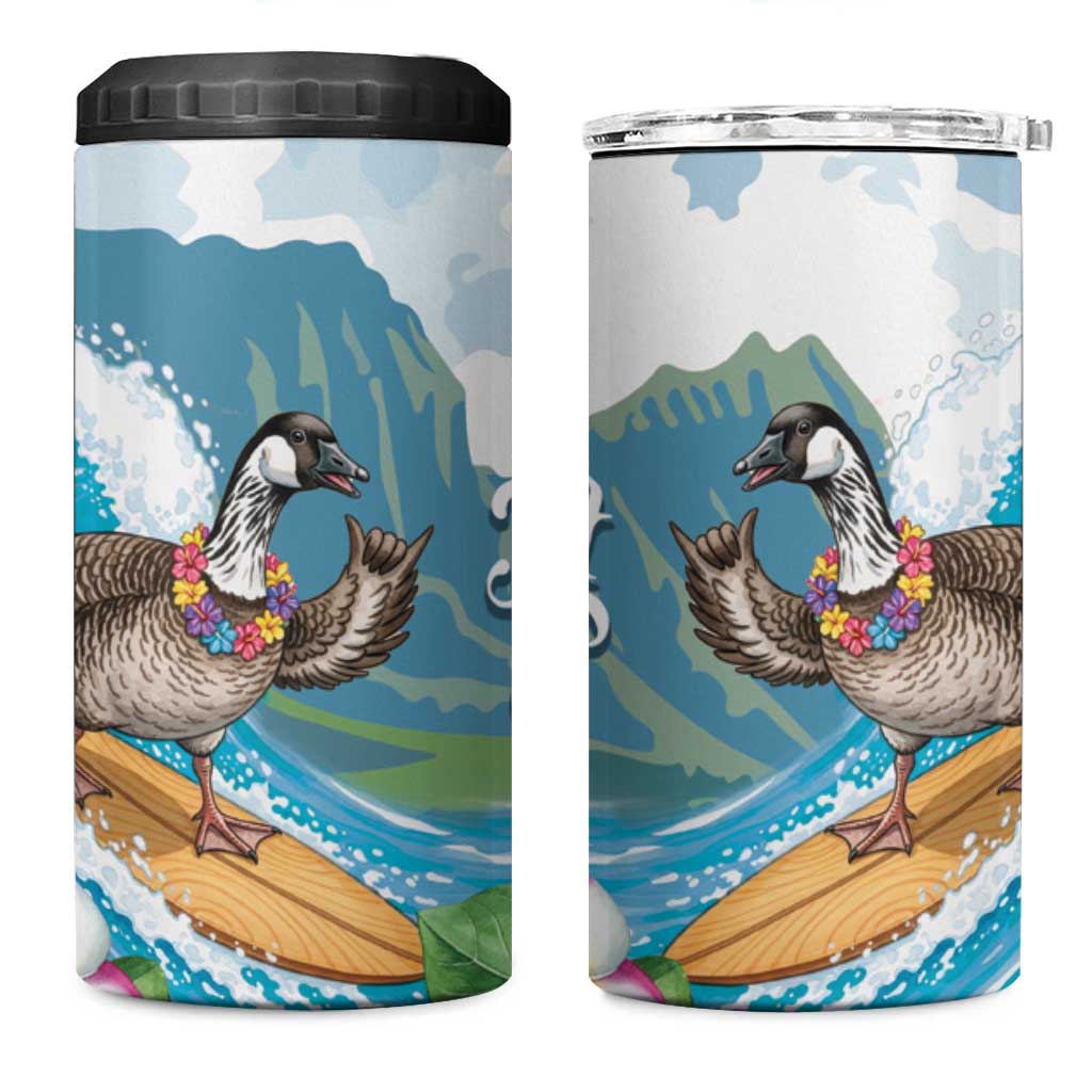 Aloha Hawaii Shaka Nene Goose 4 in 1 Can Cooler Tumbler Surfing Take It Easy - Polynesian Pride
