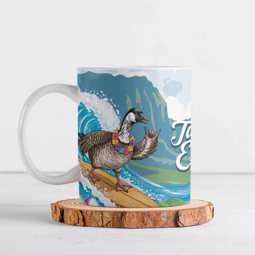 Aloha Hawaii Shaka Nene Goose Ceramic Mug Surfing Take It Easy - Polynesian Pride
