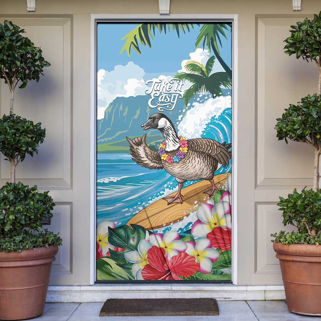 Aloha Hawaii Shaka Nene Goose Door Cover Surfing Take It Easy - Polynesian Pride