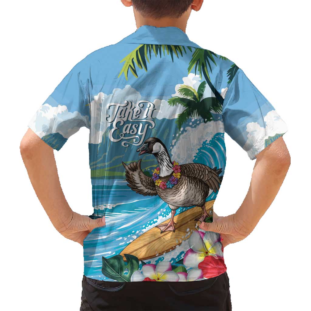 Aloha Hawaii Shaka Nene Goose Family Matching Off Shoulder Maxi Dress and Hawaiian Shirt Surfing Take It Easy LT14 - Polynesian Pride