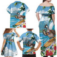 Aloha Hawaii Shaka Nene Goose Family Matching Off Shoulder Maxi Dress and Hawaiian Shirt Surfing Take It Easy LT14 - Polynesian Pride