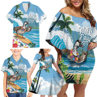 Aloha Hawaii Shaka Nene Goose Family Matching Off Shoulder Short Dress and Hawaiian Shirt Surfing Take It Easy LT14 - Polynesian Pride