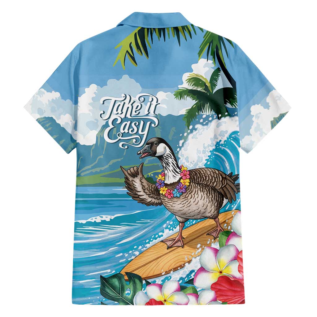 Aloha Hawaii Shaka Nene Goose Family Matching Off Shoulder Short Dress and Hawaiian Shirt Surfing Take It Easy LT14 - Polynesian Pride