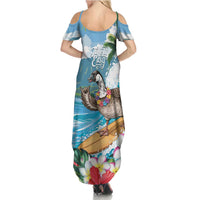 Aloha Hawaii Shaka Nene Goose Family Matching Summer Maxi Dress and Hawaiian Shirt Surfing Take It Easy LT14 - Polynesian Pride